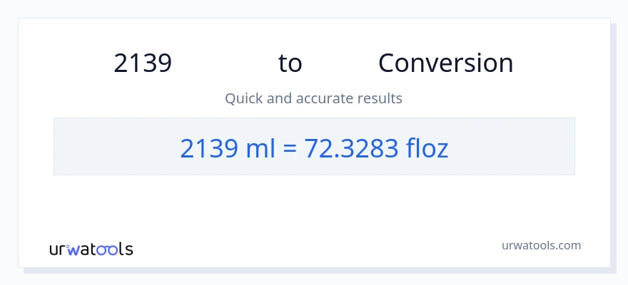 การแปลง 2139 มิลลิลิตร เป็น ออนซ์ของเหลว