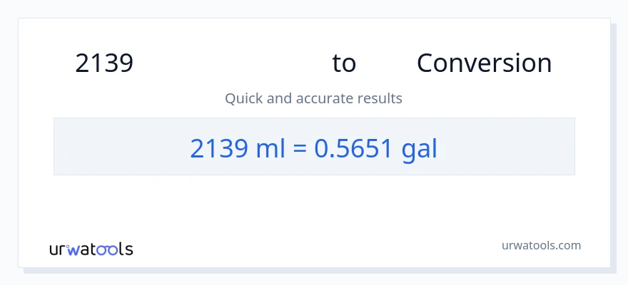 2139 മില്ലിലിറ്റർ ൽ നിന്ന് ഗാലൺസ് ലേക്ക് പരിവർത്തനം