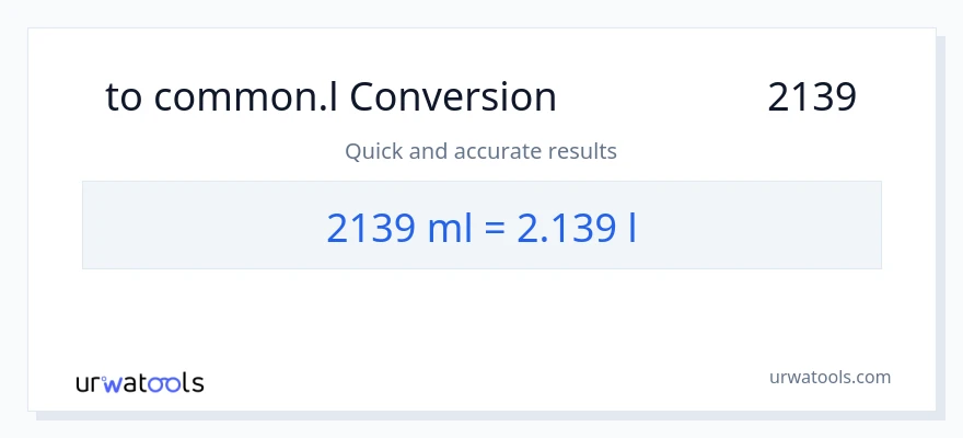 تبدیل 2139 میلی‌لیتر به Liters