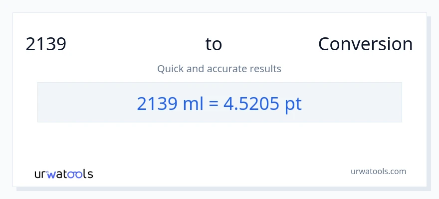 2139 മില്ലിലിറ്റർ ൽ നിന്ന് Pints ലേക്ക് പരിവർത്തനം