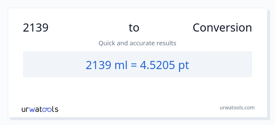 2139 మిల్లీలీటర్లు నుండి Pints కు మార్పిడి