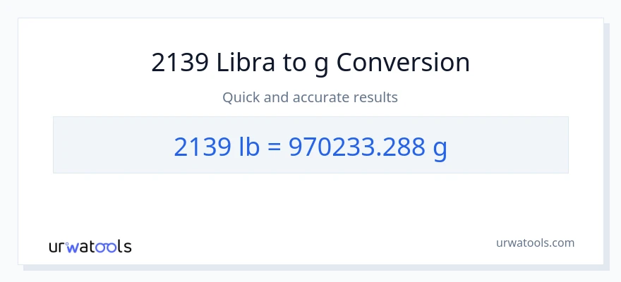 2139 Lbs patungong Gramo na conversion