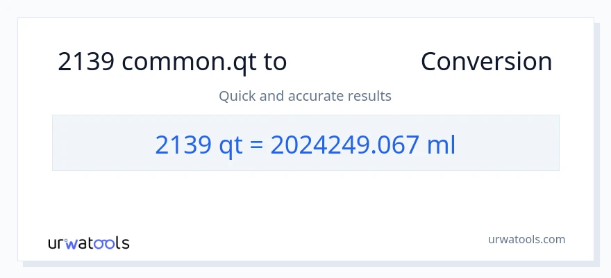 تبدیل 2139 Quarts به میلی‌لیتر
