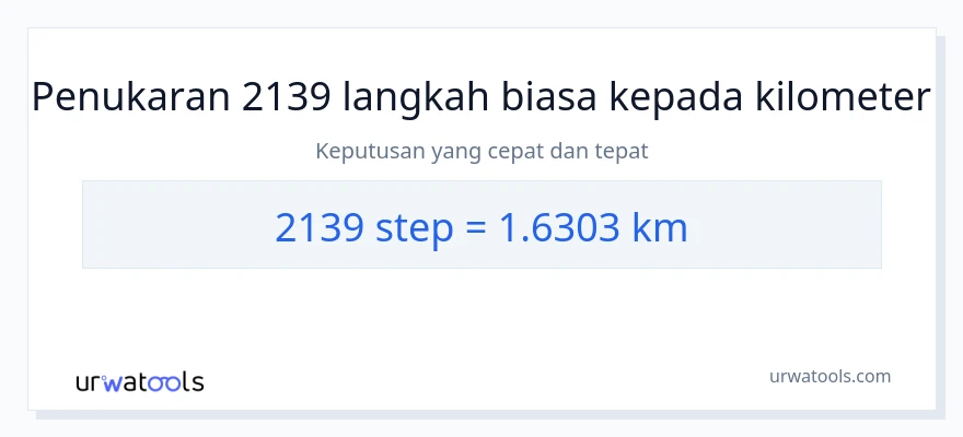 2139 steps to Kilometer conversion
