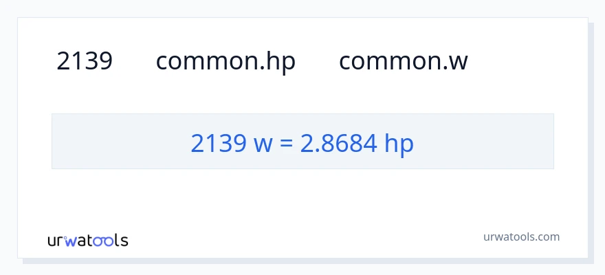 تبدیل 2139 وات به اسب بخار