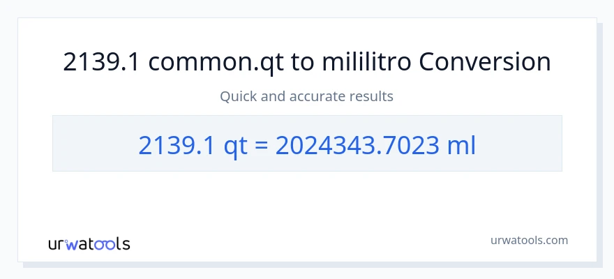 2139.1 Quarts patungong mga mililitro na conversion