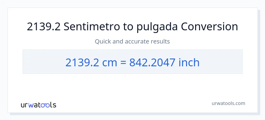 2139.2 Mga Sentimetro patungong Pulgada na conversion