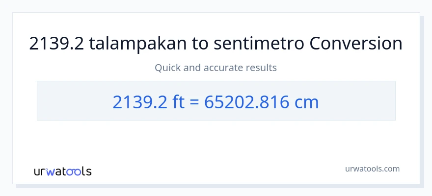 2139.2 Mga Paa patungong Mga Sentimetro na conversion