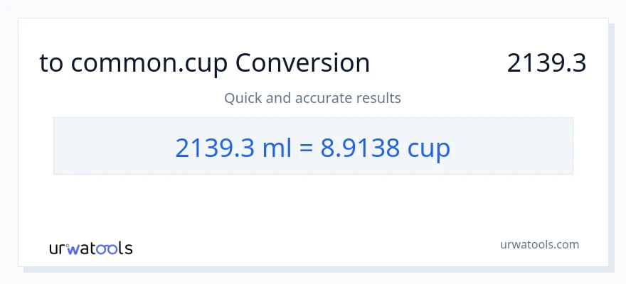 تبدیل 2139.3 میلی‌لیتر به فنجان‌ها