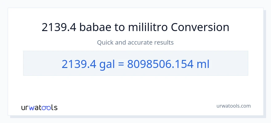2139.4 Mga galon patungong mga mililitro na conversion