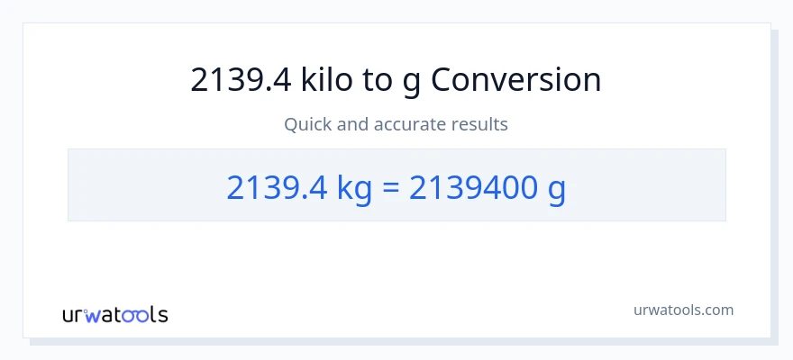 2139.4 kilo patungong Gramo na conversion