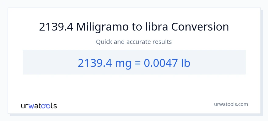 2139.4 miligramo patungong Lbs na conversion