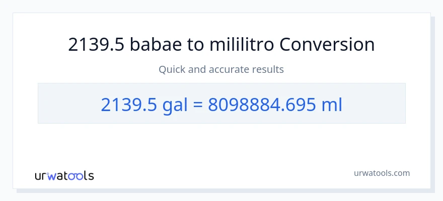 2139.5 Mga galon patungong mga mililitro na conversion