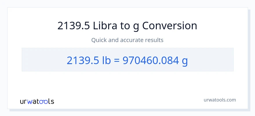 2139.5 Lbs patungong Gramo na conversion