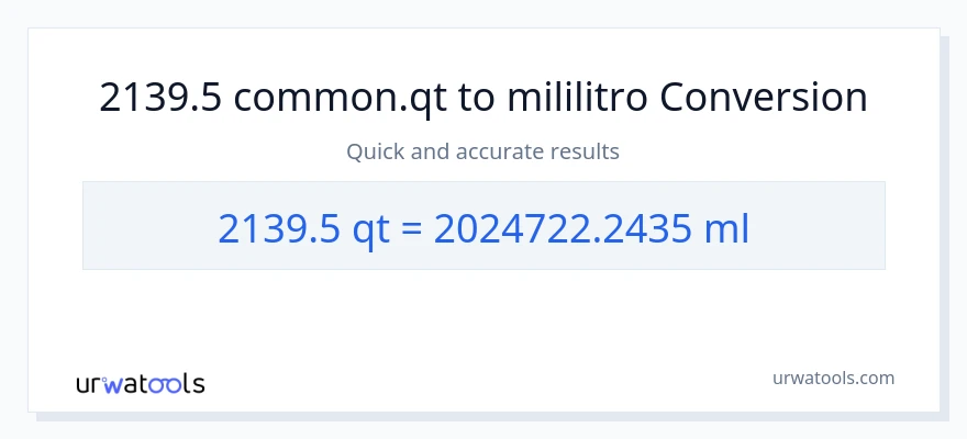 2139.5 Quarts patungong mga mililitro na conversion