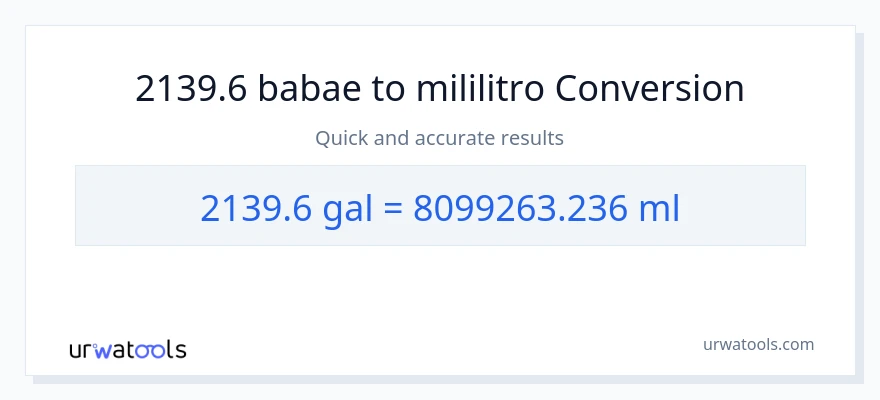 2139.6 Mga galon patungong mga mililitro na conversion