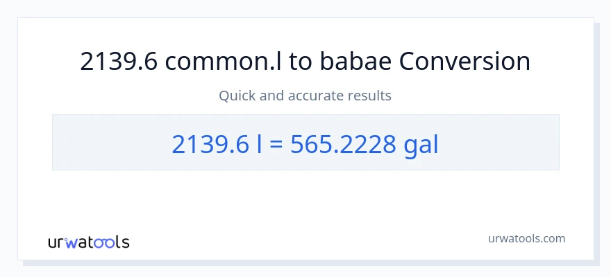2139.6 Liters patungong Mga galon na conversion