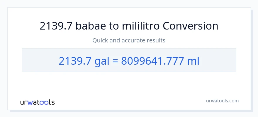 2139.7 Mga galon patungong mga mililitro na conversion