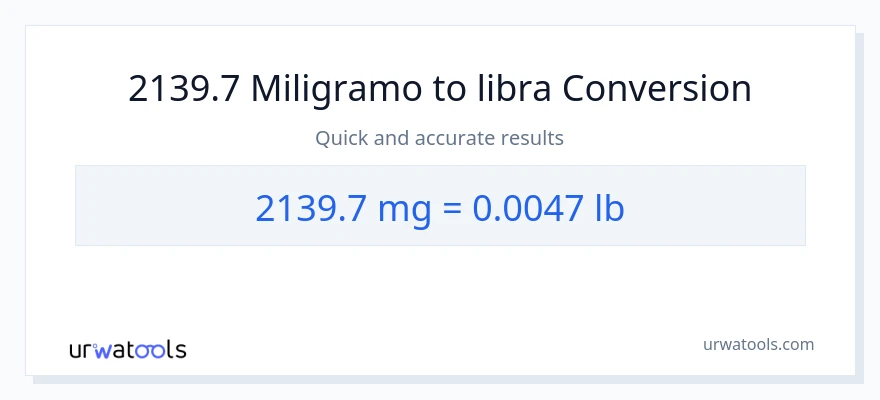 2139.7 miligramo patungong Lbs na conversion
