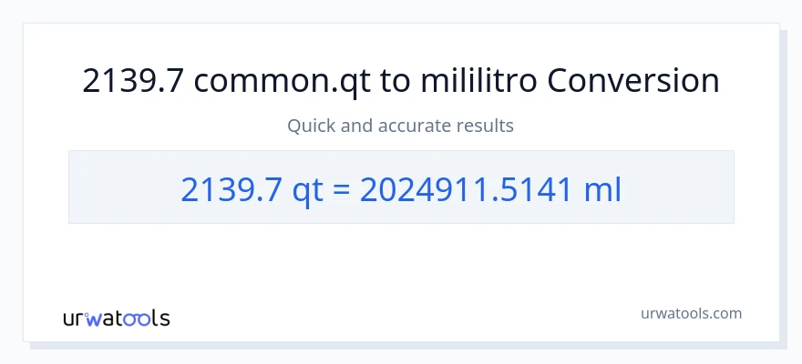 2139.7 Quarts patungong mga mililitro na conversion