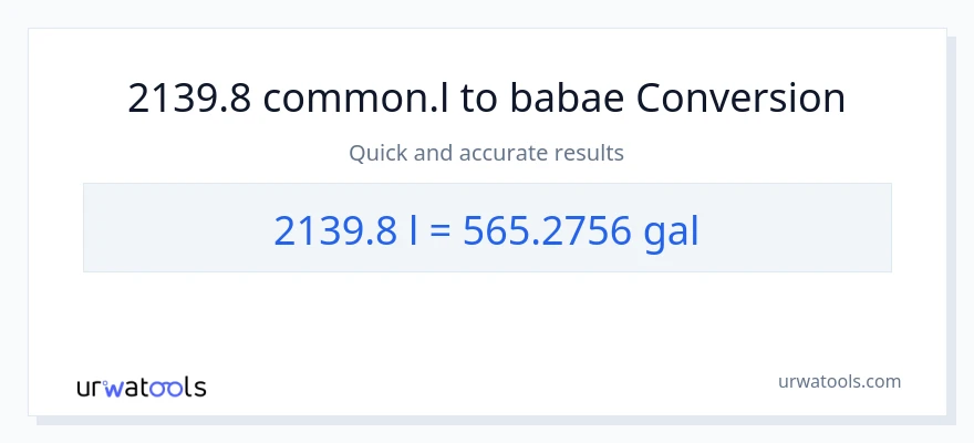 2139.8 Liters patungong Mga galon na conversion