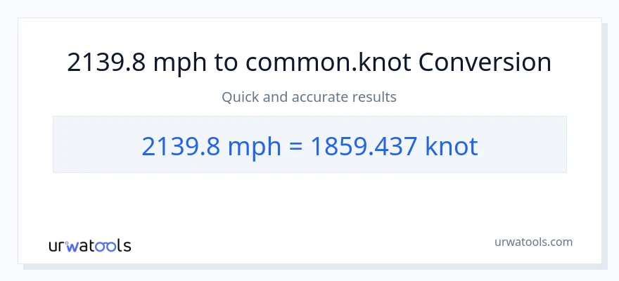2139.8 milya kada oras patungong Knots na conversion
