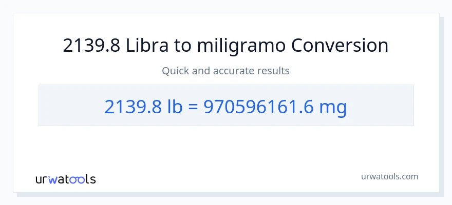2139.8 Lbs patungong miligramo na conversion