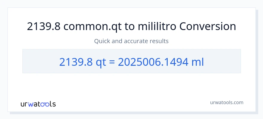 2139.8 Quarts patungong mga mililitro na conversion