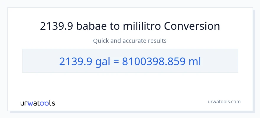 2139.9 Mga galon patungong mga mililitro na conversion