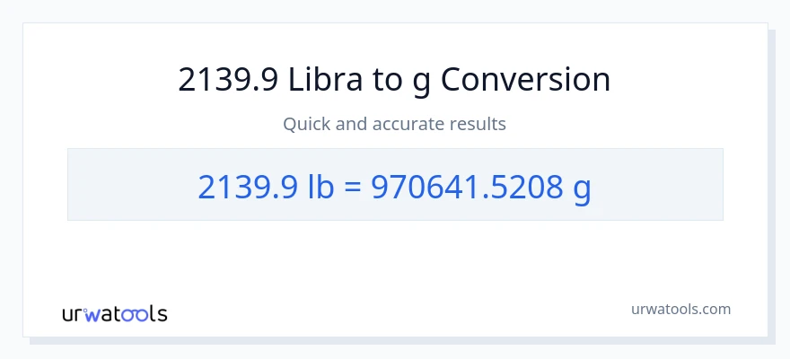 2139.9 Lbs patungong Gramo na conversion
