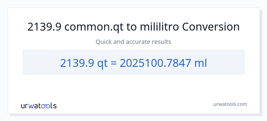 2139.9 Quarts patungong mga mililitro na conversion