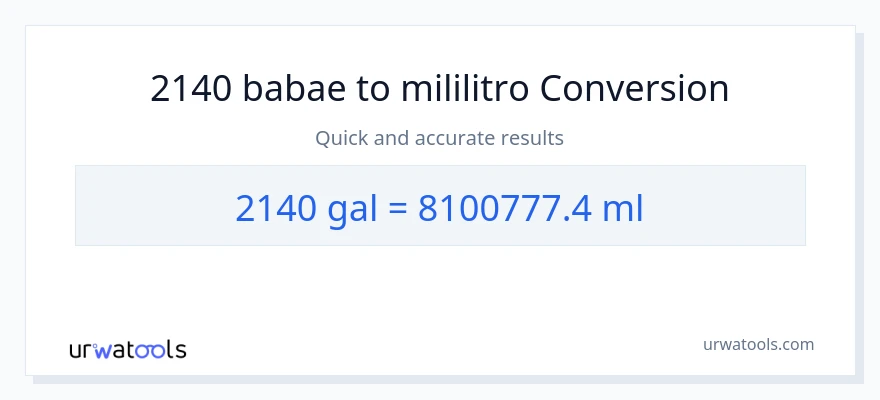 2140 Mga galon patungong mga mililitro na conversion