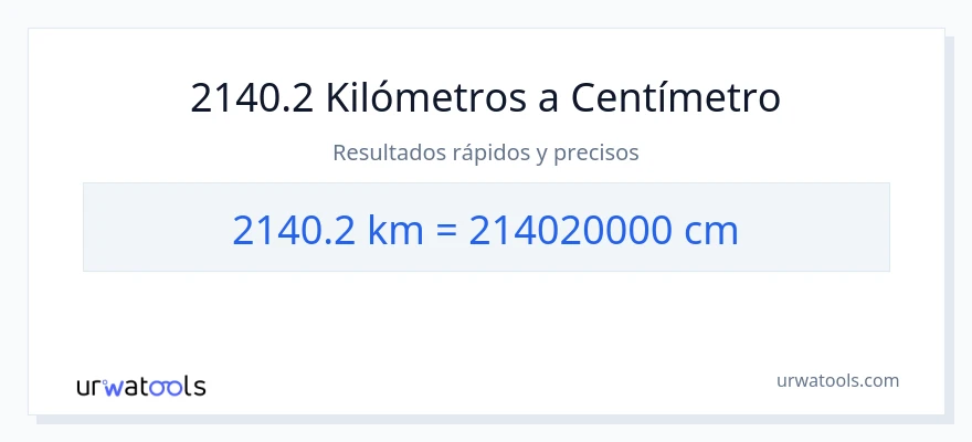 Conversión de 2140.2 kilómetros a Centímetros