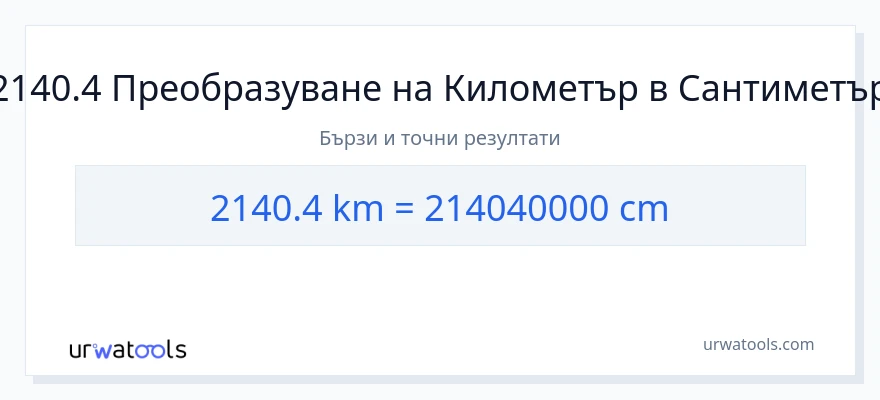 2140.4 конверсия от километри до Сантиметри