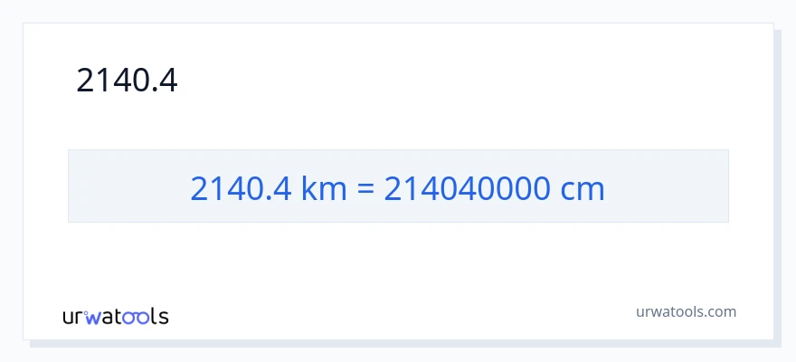 2140.4 কিলোমিটার থেকে সেন্টিমিটার রূপান্তর