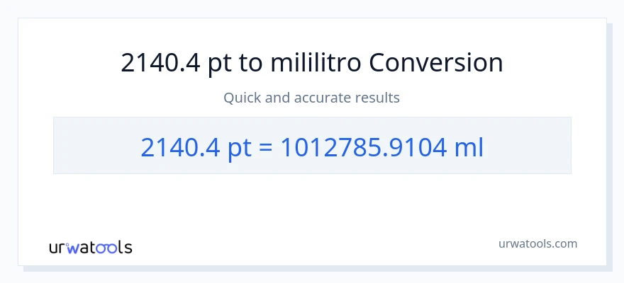2140.4 Pints patungong mga mililitro na conversion