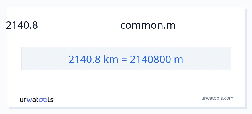 2140.8 կիլոմետրեր-ից Հաշվիչներ փոխակերպում