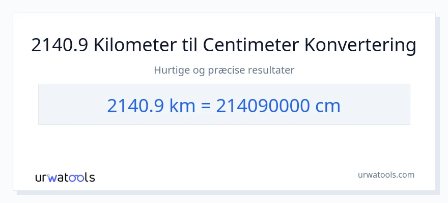 2140.9 kilometer til Centimeter konvertering