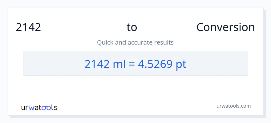 2142 മില്ലിലിറ്റർ ൽ നിന്ന് Pints ലേക്ക് പരിവർത്തനം