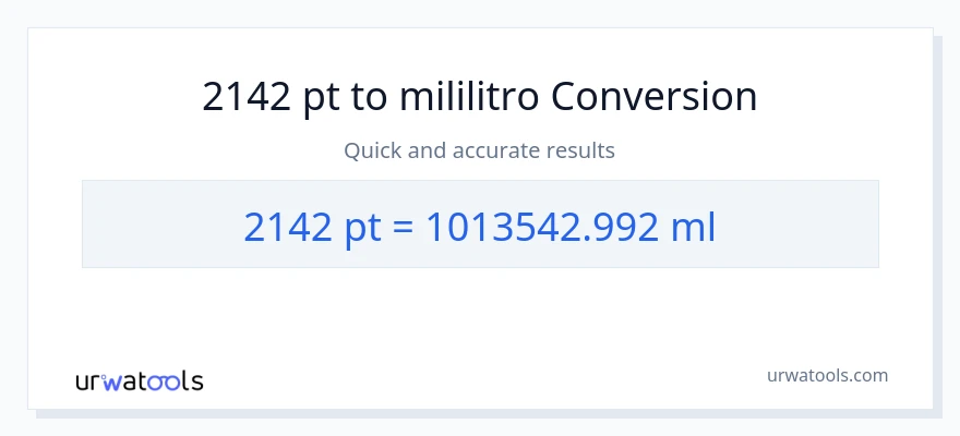 2142 Pints patungong mga mililitro na conversion