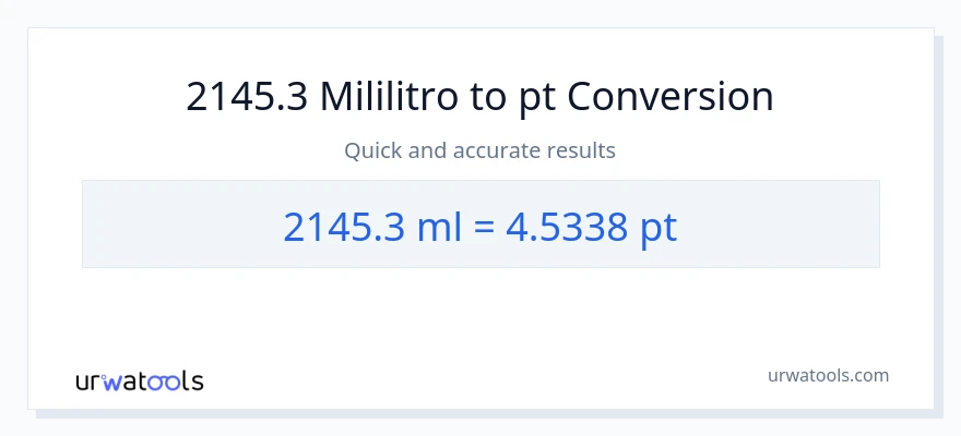 2145.3 mga mililitro patungong Pints na conversion