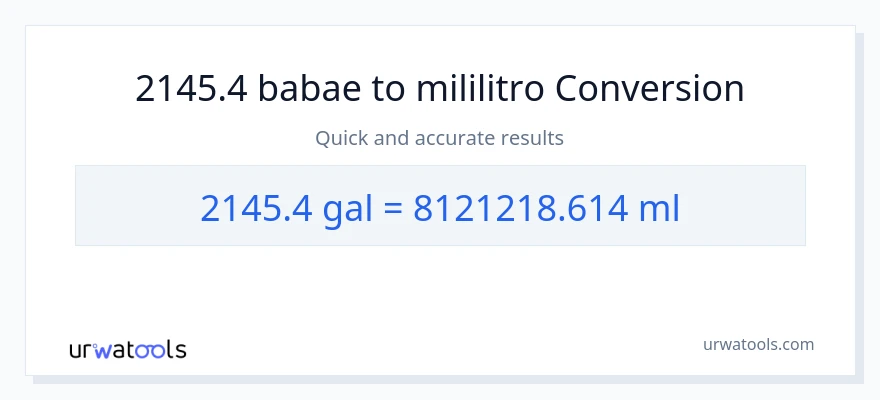 2145.4 Mga galon patungong mga mililitro na conversion