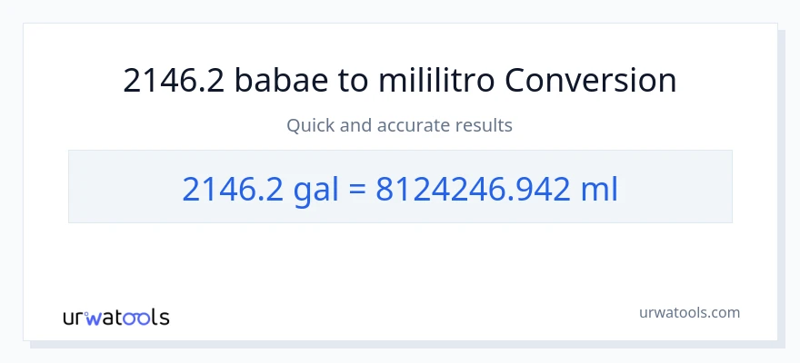 2146.2 Mga galon patungong mga mililitro na conversion