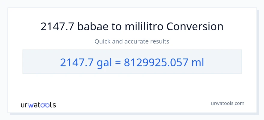 2147.7 Mga galon patungong mga mililitro na conversion