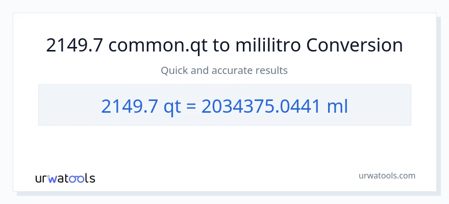 2149.7 Quarts patungong mga mililitro na conversion