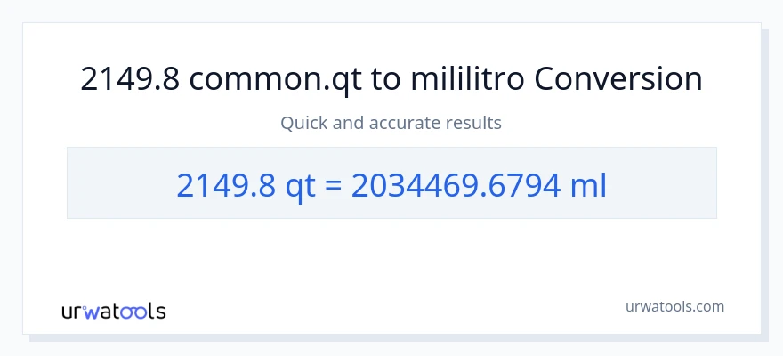 2149.8 Quarts patungong mga mililitro na conversion