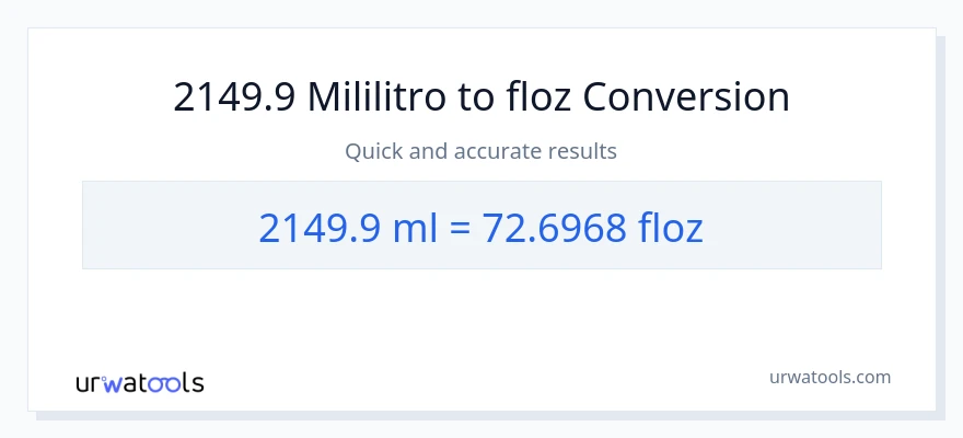 2149.9 mga mililitro patungong mga onsa ng likido na conversion