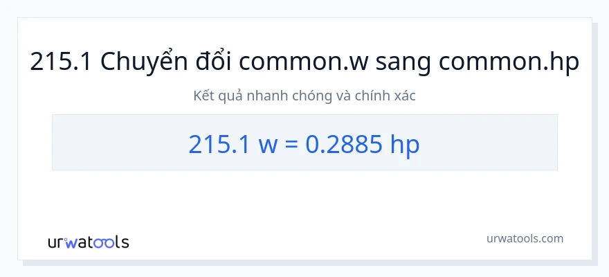 Chuyển đổi 215.1 watt sang mã lực