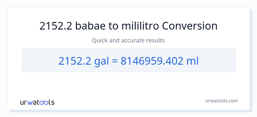 2152.2 Mga galon patungong mga mililitro na conversion