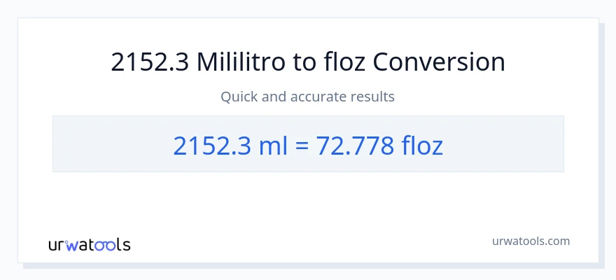 2152.3 mga mililitro patungong mga onsa ng likido na conversion
